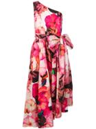 Msgm Asymmetric Floral Print Dress - Pink