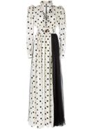 Fausto Puglisi Contrast Polka Dot Print Dress - White