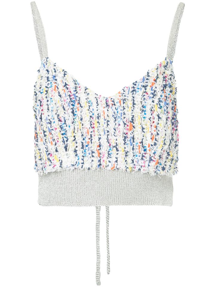 Coohem Tropical Knit Cropped Top - Grey