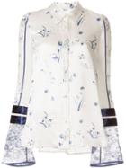 Mame Kurogouchi Lace Cuff Oriental-style Blouse - White