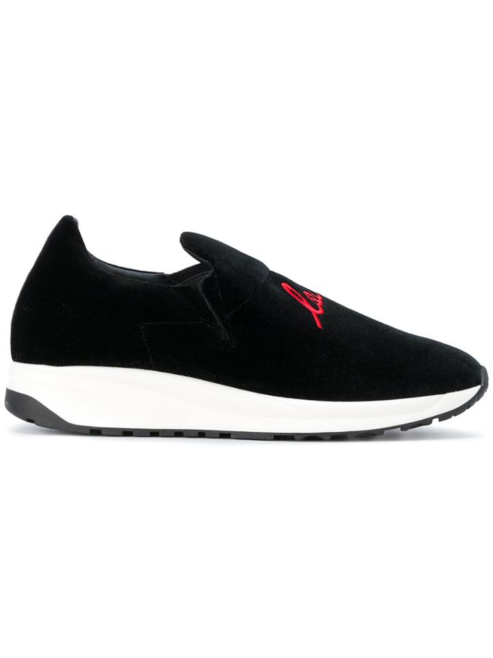 Joshua Sanders Embroidered Slip-on Sneakers - Black