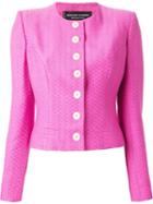Jean Louis Scherrer Vintage Chevron Striped Jacket, Women's, Size: 38, Pink/purple