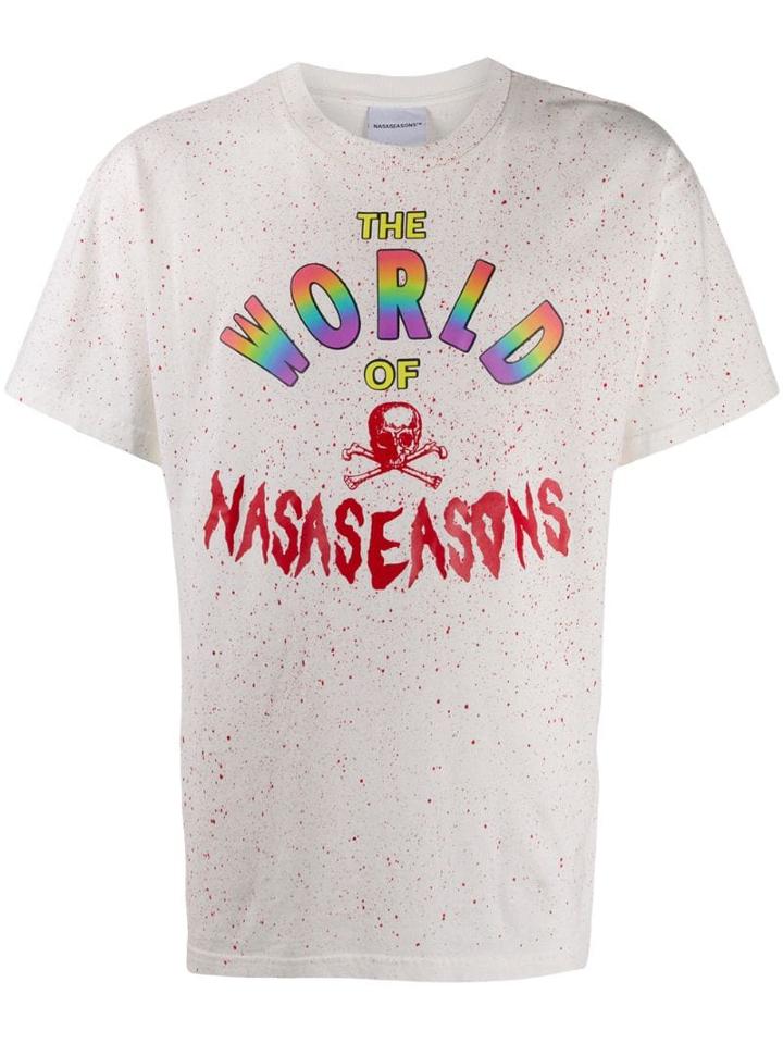 Nasaseasons Rainbow Logo Print T-shirt - White