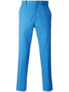 Alexander Mcqueen - Straight Leg Trousers - Men - Cotton/rayon - 50, Blue, Cotton/rayon