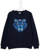 Kenzo Kids Logo Tiger Print Sweatshirt - Blue