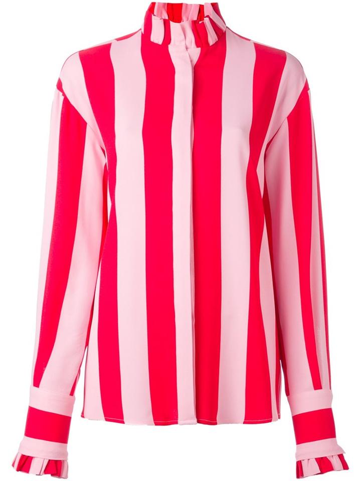 Msgm Striped Blouse, Women's, Size: 42, Red, Viscose