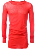 Rick Owens Forever Long Sleeve T-shirt, Men's, Size: Large, Red, Cotton