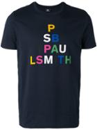 Ps By Paul Smith - Multicolour Pyramid Logo T-shirt - Men - Organic Cotton - L, Blue, Organic Cotton