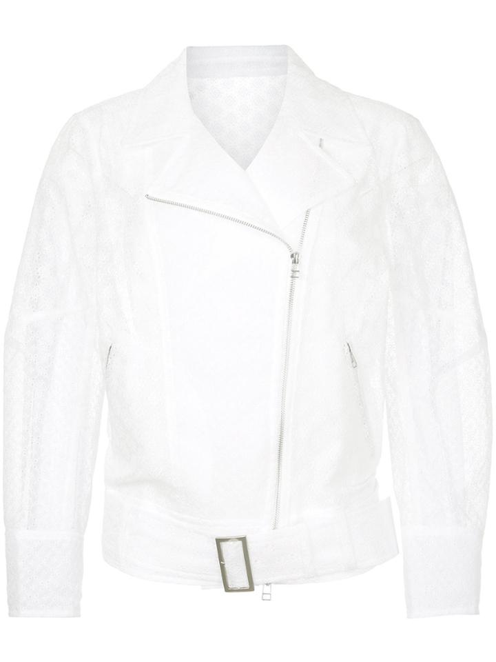 Le Ciel Bleu Oversized Lace Jacket - White
