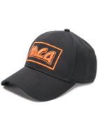 Mcq Alexander Mcqueen Orange Logo Embroidered Cap - Black