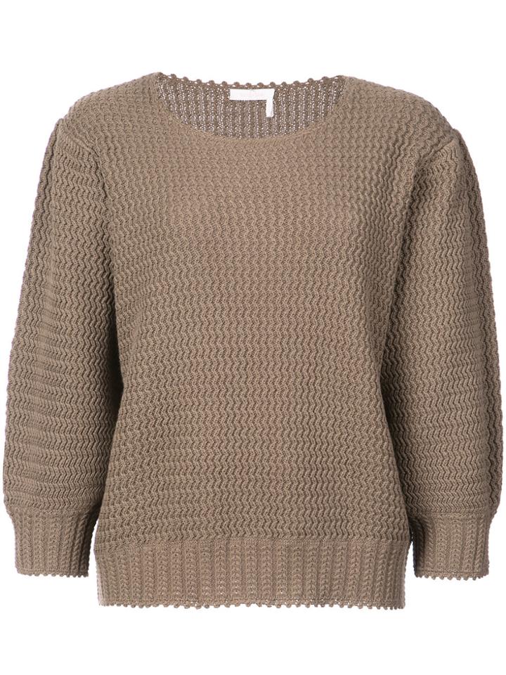 See By Chloé Loose Fit Cropped Sweater - Brown