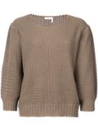 See By Chloé Loose Fit Cropped Sweater - Brown