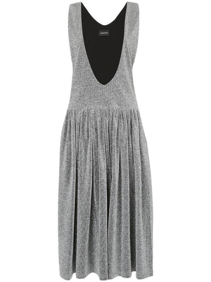 Elaidi Pleated Midi Dress - Metallic