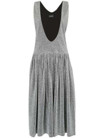 Elaidi Pleated Midi Dress - Metallic