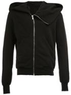 Rick Owens Drkshdw Zip Up Asymmetric Hoodie, Men's, Size: Large, Black, Cotton