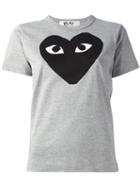 Comme Des Garçons Play Heart Print T-shirt, Women's, Size: Small, Grey, Cotton