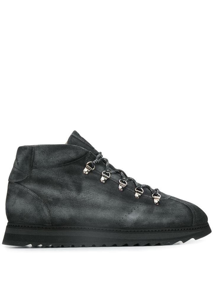 Doucal's Ridged-sole Lace-up Ankle Boots - Grey