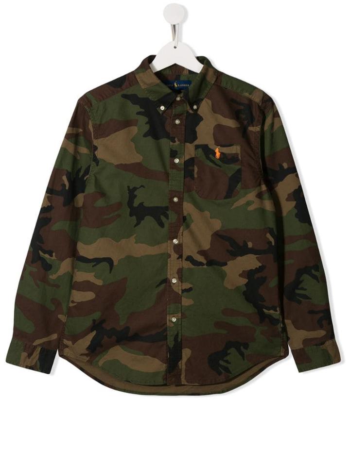 Ralph Lauren Kids Teen Camouflage Shirt - Green