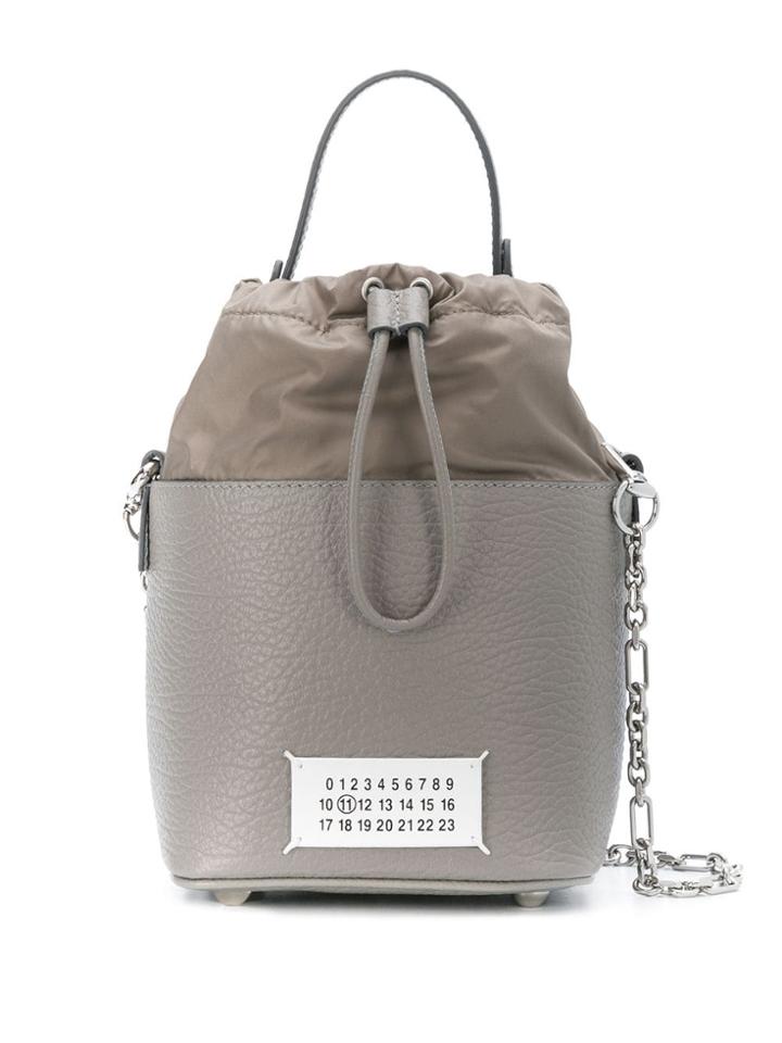 Maison Margiela Logo Patch Bucket Bag - Grey