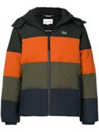 Lacoste Colour Block Striped Puffer Jacket - Black