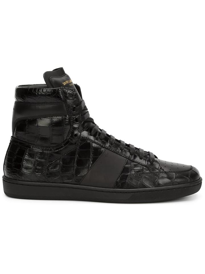 Saint Laurent Court Classic Hi-top Sneakers, Men's, Size: 41.5, Black, Rubber/leather