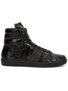 Saint Laurent Court Classic Hi-top Sneakers, Men's, Size: 41.5, Black, Rubber/leather