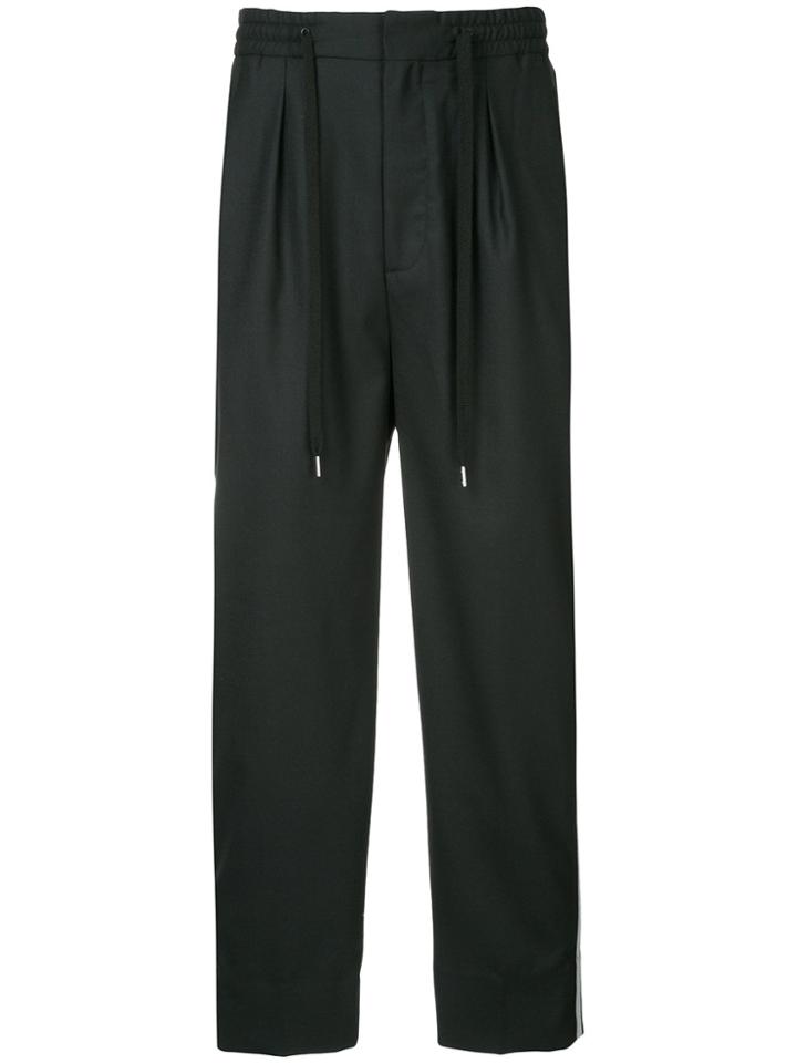 Monkey Time Side-stripe Drawstring Trousers - Black
