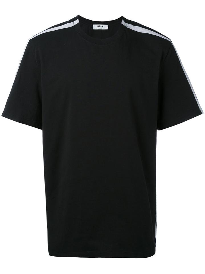 Msgm - Side Stripe T-shirt - Men - Cotton - S, Black, Cotton