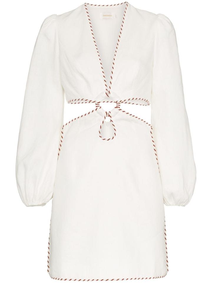 Zimmermann Zmrmn Corsage Braid Mini Drs Deep V La C - White