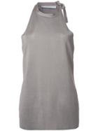 Dion Lee Shoulder Tie Knitted Tank, Women's, Size: 6, Grey, Viscose