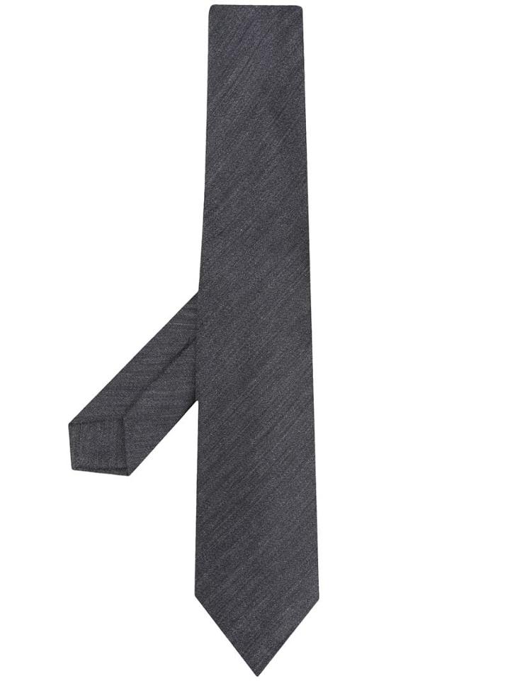 Kiton Pointed Tip Tie - Grey