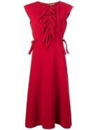Bottega Veneta Bow Front Midi Dress - Red