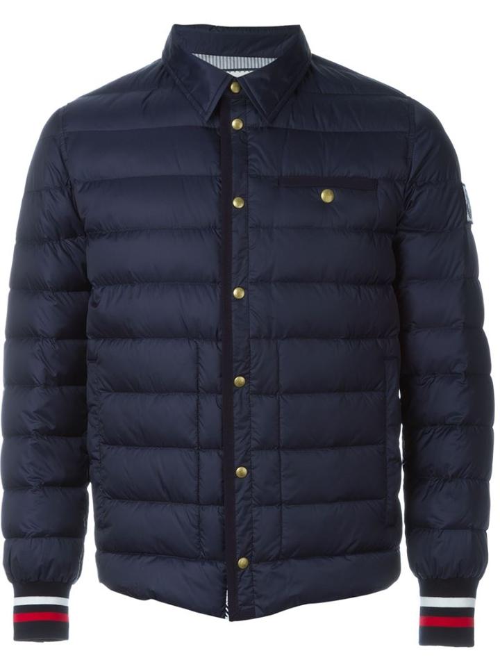Moncler Gamme Bleu Padded Buttoned Jacket, Men's, Size: 3, Blue, Polyamide