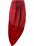 Andreas Kronthaler For Vivienne Westwood 'cap' Asymmetrical Skirt, Women's, Size: I, Red, Silk/viscose