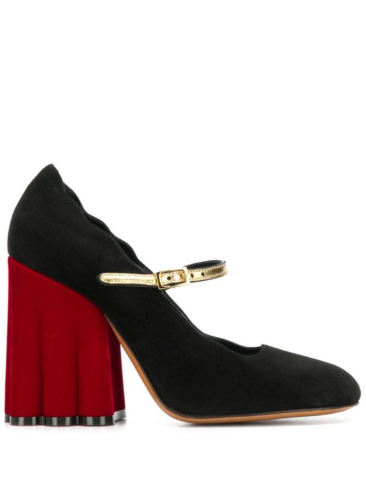 Marni Chunky Heel Mary Jane Pumps - Black