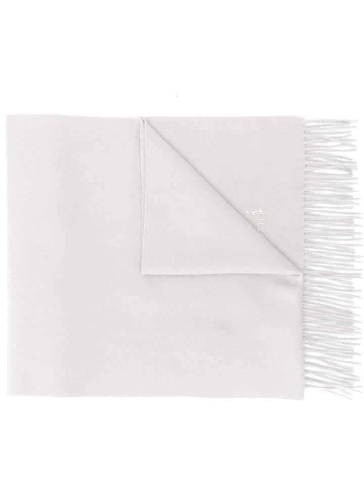 Mackintosh Greige Cashmere Embroidered Scarf Acc-013/e - Grey