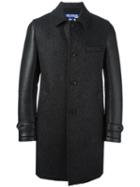 Junya Watanabe Comme Des Garçons Man Leather Effect Sleeve Textured Coat