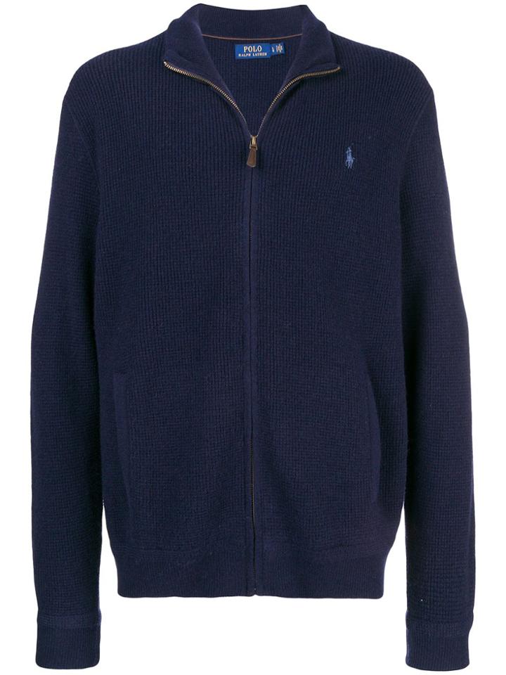 Polo Ralph Lauren Wool Zipped Up Cardigan - Blue