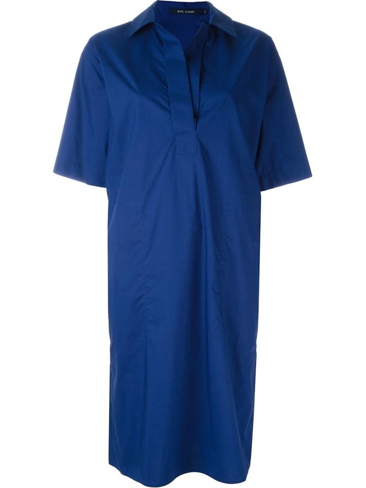 Sofie D Hoore Oversized Shirt Dress, Women's, Size: 38, Blue, Cotton