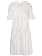 Junya Watanabe Lace-up Gathered Dress - White