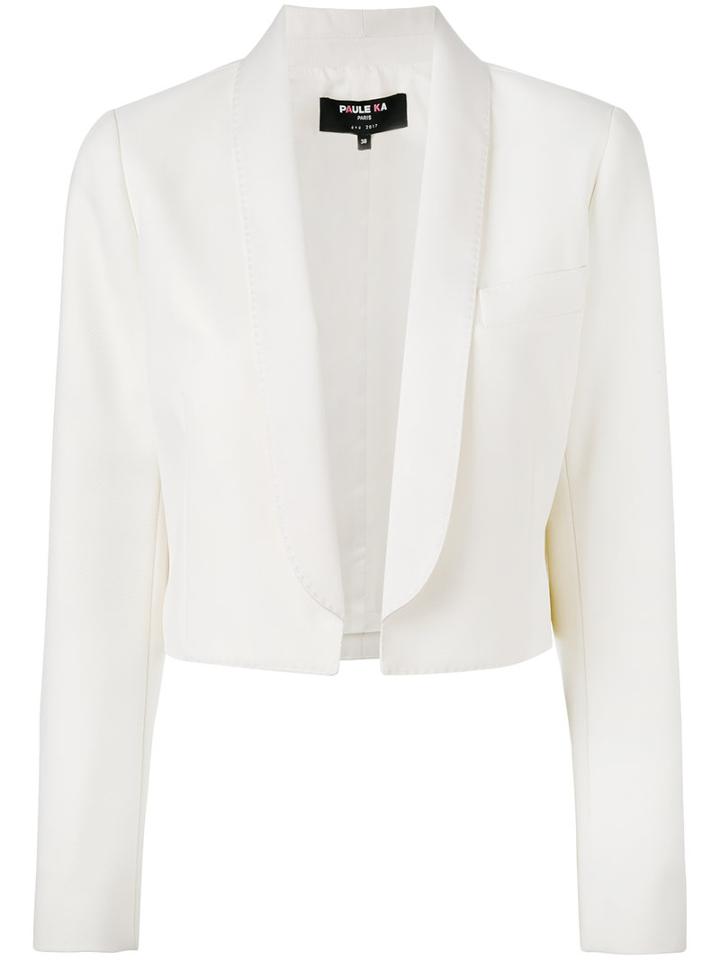 Paule Ka - Fitted Blazer Jacket - Women - Polyester/cupro/virgin Wool - 38, Nude/neutrals, Polyester/cupro/virgin Wool