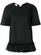 Brognano Ruffle Trim T-shirt - Black