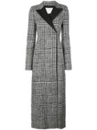 Carolina Herrera Houndstooth Long Coat - Black