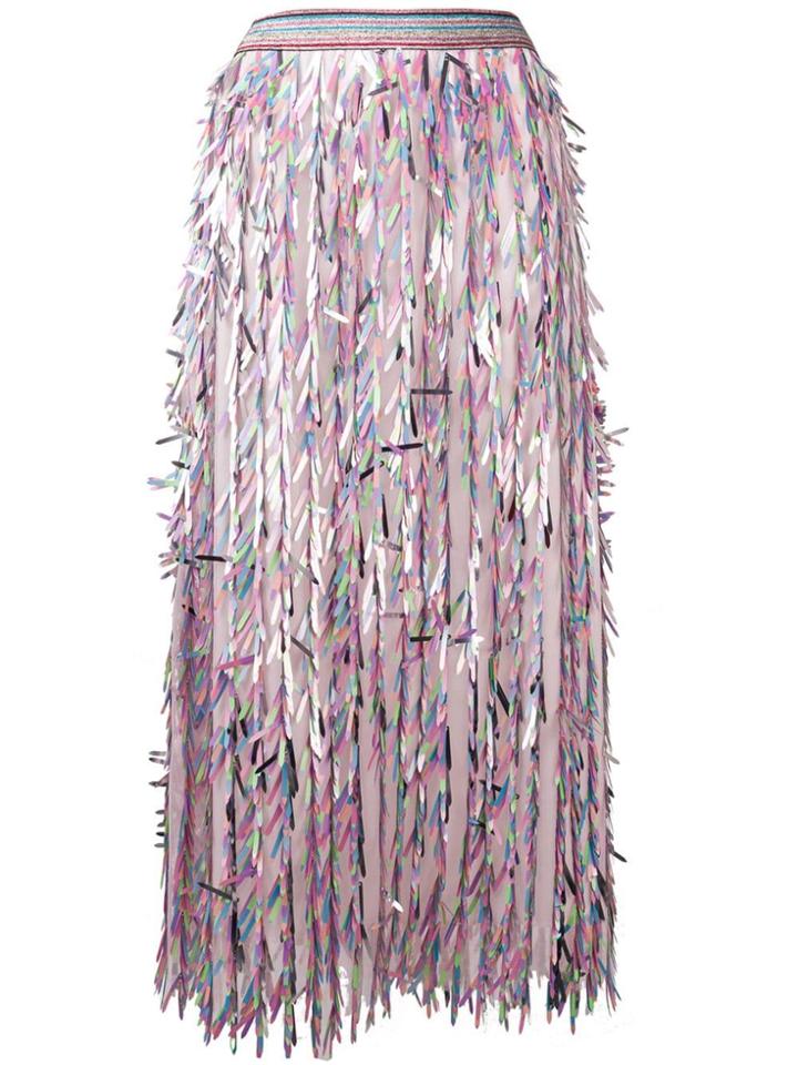 Ultràchic Stencil Cut Maxi Skirt - Pink