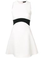 David Koma Contrast Waistband Short Dress - White