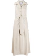 Nanushka Tie Waist Maxi Dress - Neutrals