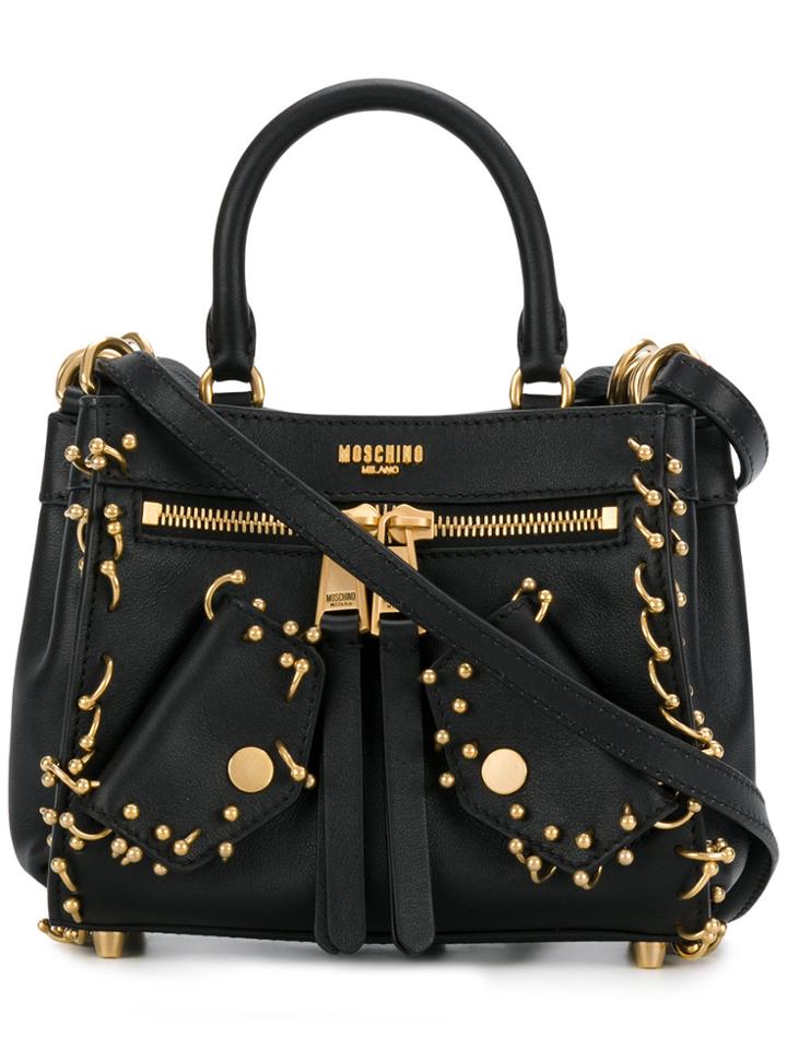 Moschino Gold-toned Hardware Bag - Black
