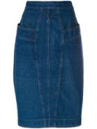 Fendi Vintage Straight Denim Skirt - Blue