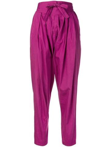 Kenzo Vintage Belted Cropped Trousers - Pink