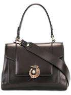 Trussardi Logo Plaque Tote, Women's, Brown, Sheep Skin/shearling